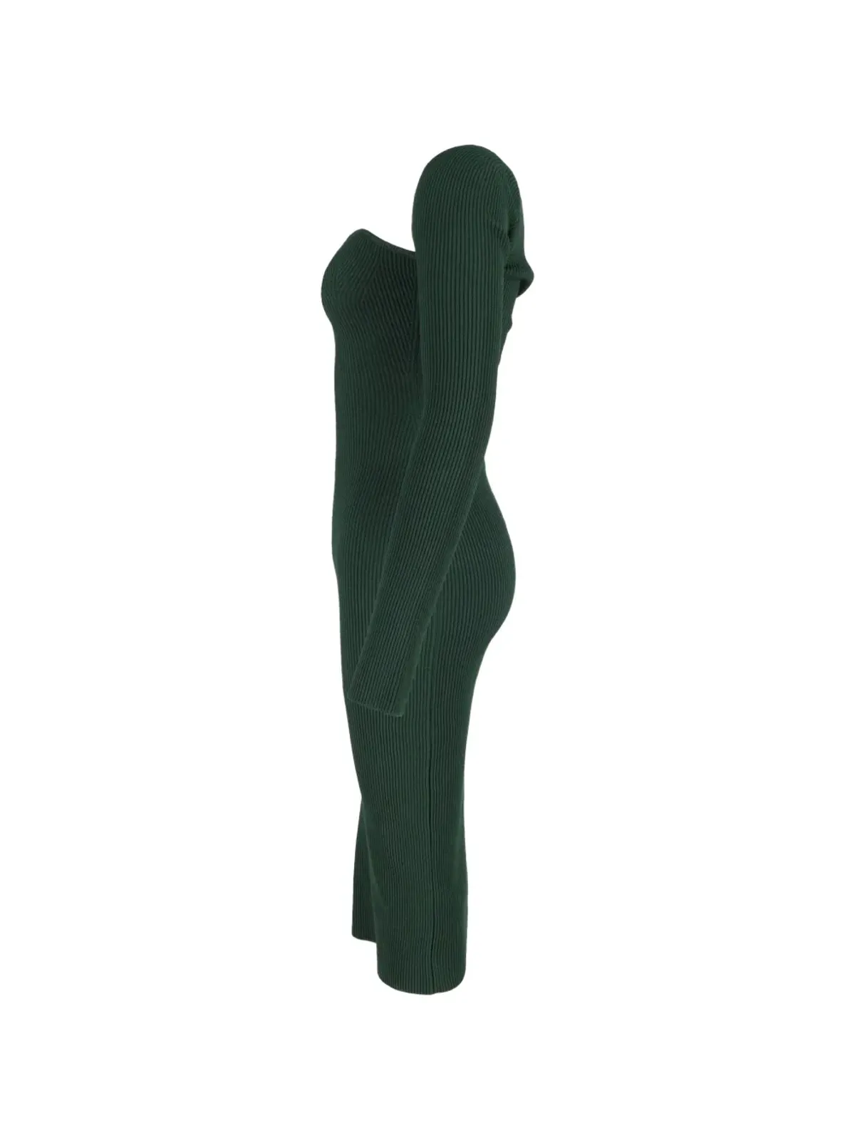 KHAITE Pre-Owned Beth ribbed-knit midi dress - Green - 画像3