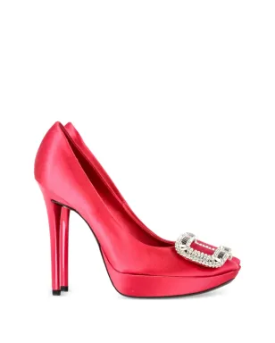 Roger Vivier Vintage バックル付きサテンパンプス - レッド - サムネイル1