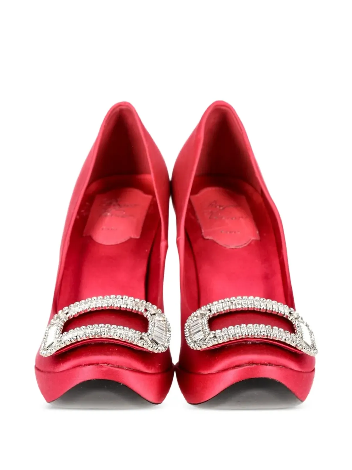 Roger Vivier Vintage バックル付きサテンパンプス - レッド - 画像5
