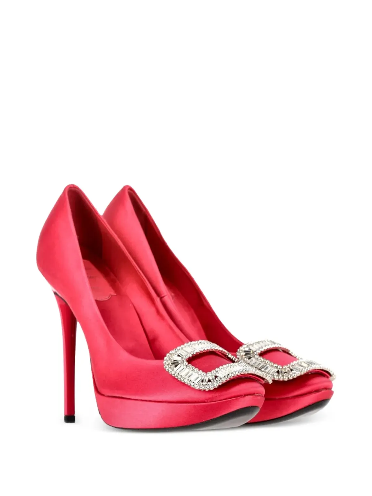 Roger Vivier Vintage バックル付きサテンパンプス - レッド - 画像2