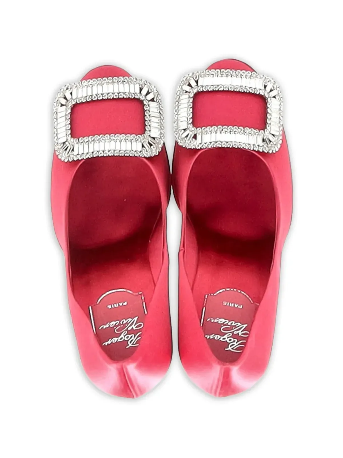 Roger Vivier Vintage バックル付きサテンパンプス - レッド - 画像4
