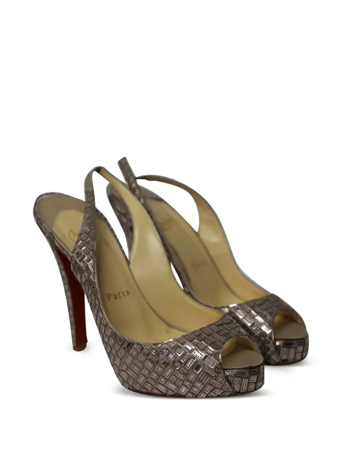 Christian Louboutin Pre-Owned Prive Mosaique open-toe pumps - Grey - 画像2