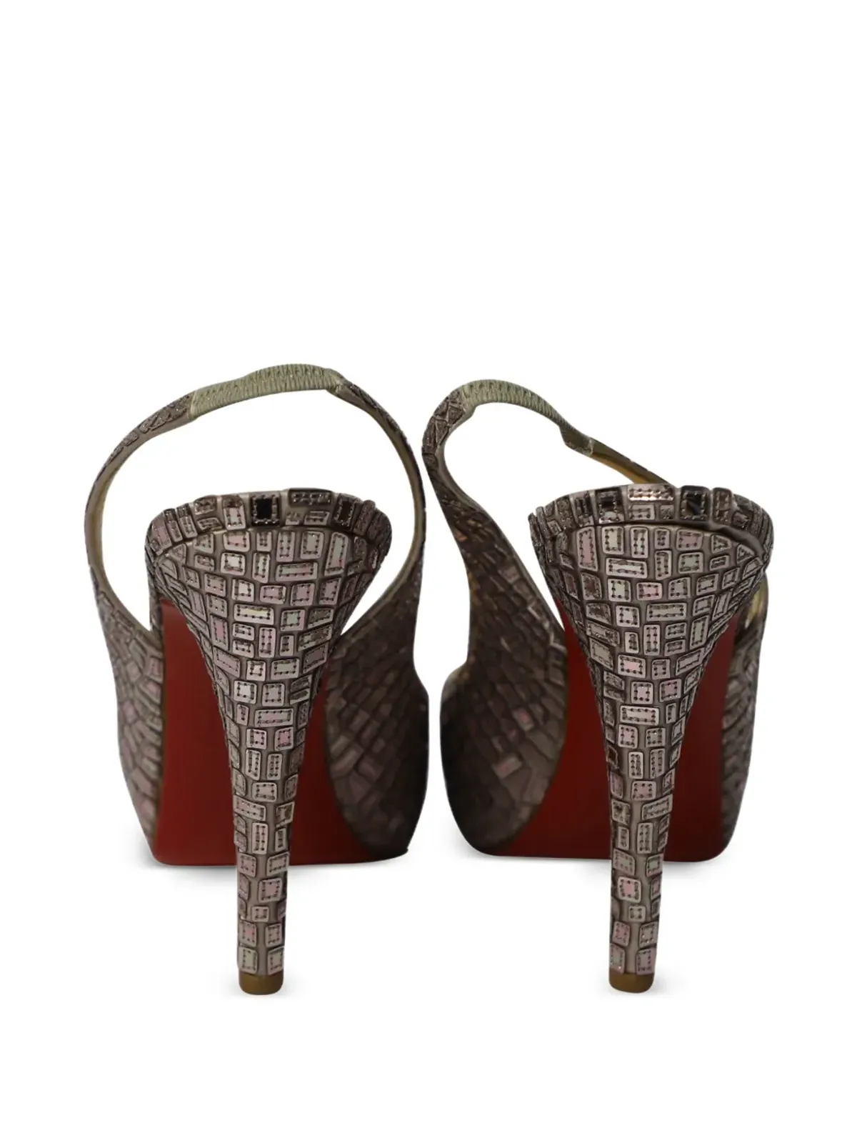 Christian Louboutin Pre-Owned Prive Mosaique open-toe pumps - Grey - 画像3