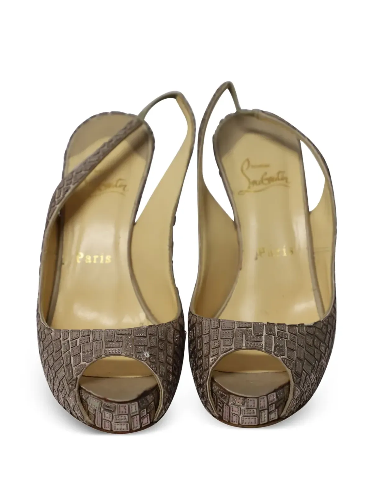 Christian Louboutin Pre-Owned Prive Mosaique open-toe pumps - Grey - 画像4