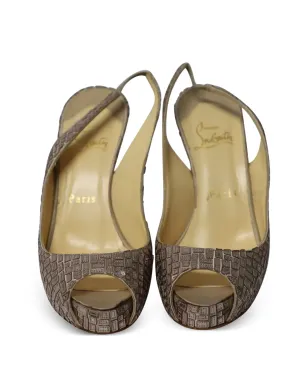 Christian Louboutin Pre-Owned Prive Mosaique open-toe pumps - Grey - サムネイル4