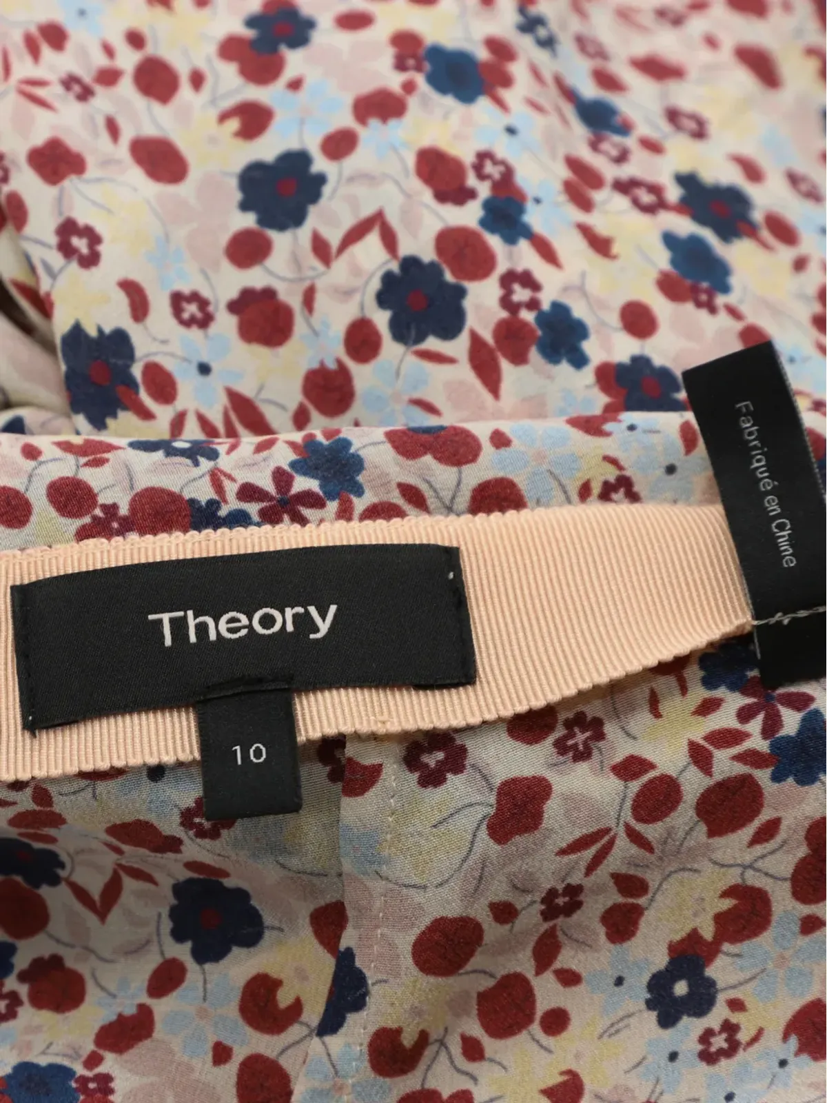 Theory アシンメトリック花柄プリント ミディスカート - 画像3