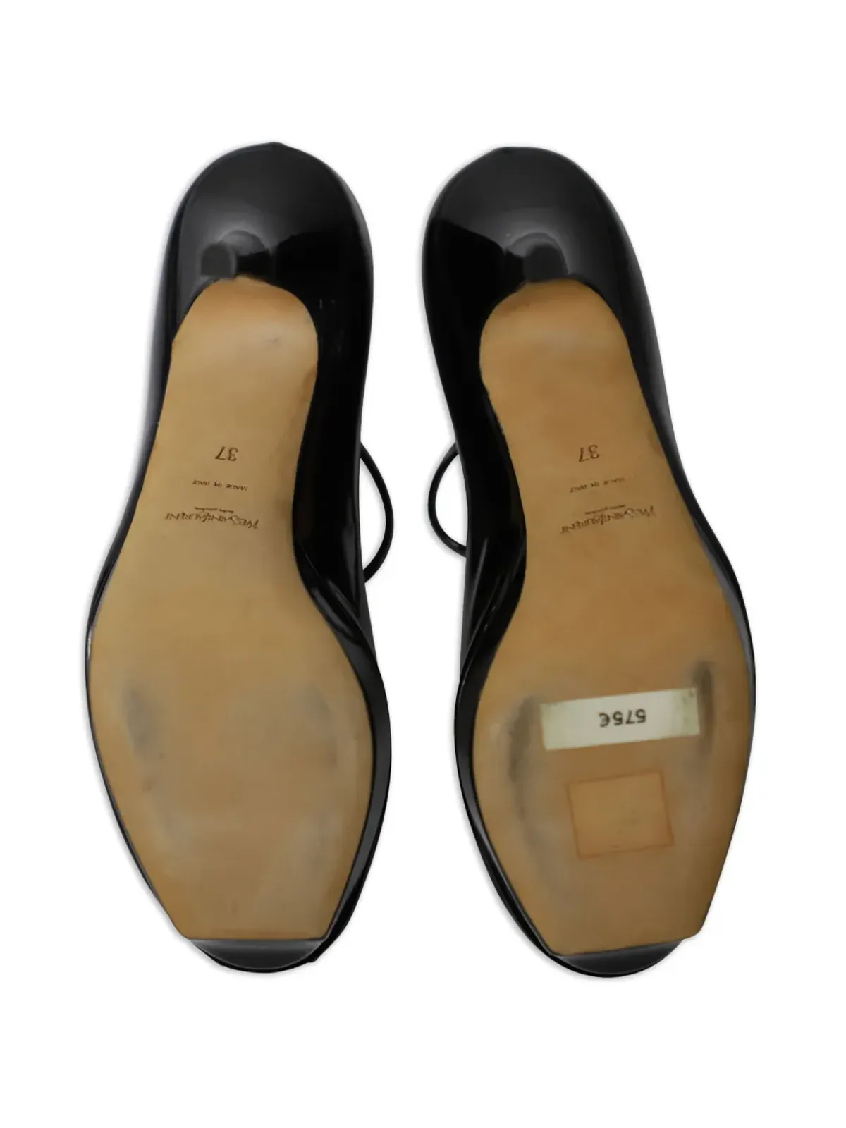 Saint Laurent Pre-Owned Mary Janeオープントゥパンプス - ブラック - 画像5