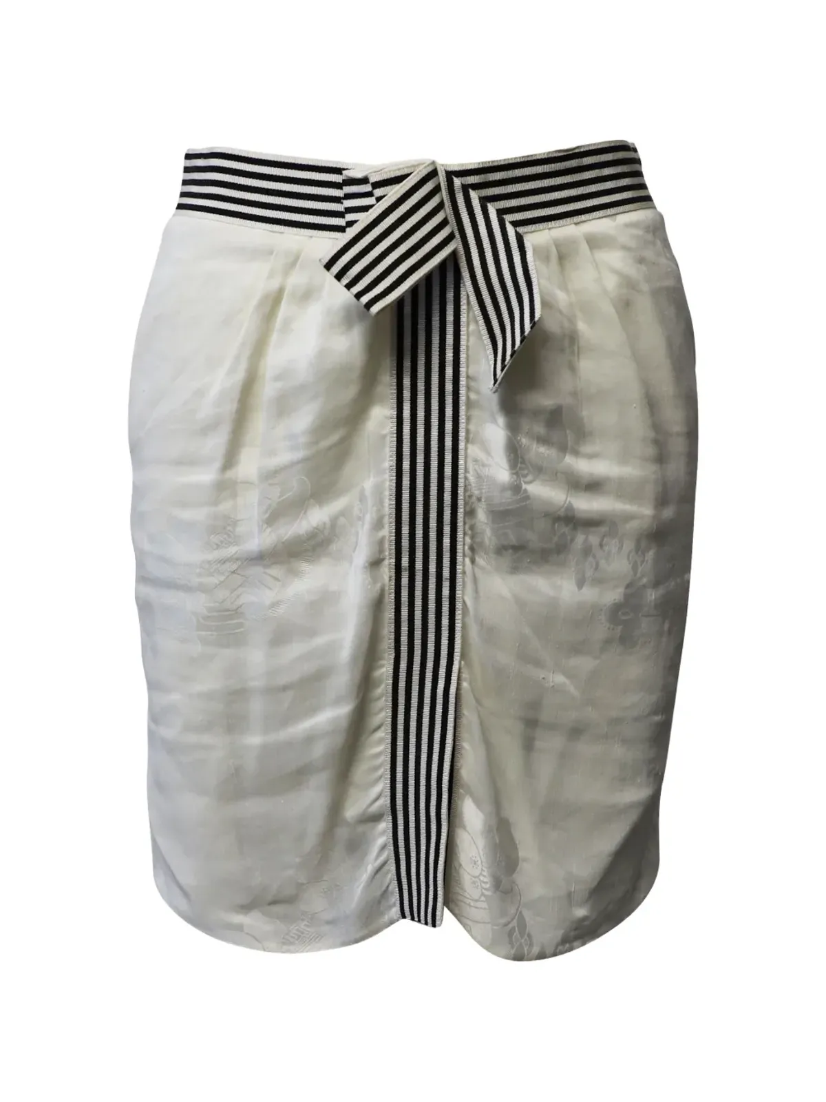 Emporio Armani Pre-Owned floral-motif striped midi skirt - Neutrals - 画像1