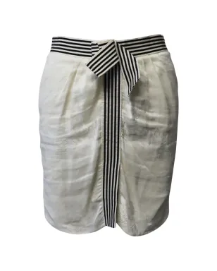 Emporio Armani Pre-Owned floral-motif striped midi skirt - Neutrals - サムネイル1