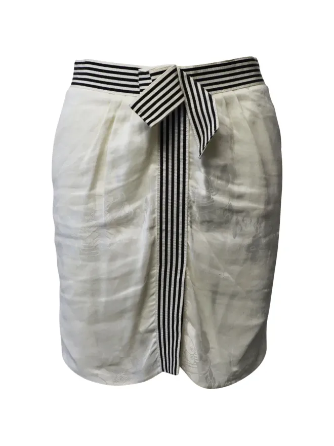 Emporio Armani Pre-Owned Emporio Armani Pre-Owned floral-motif striped midi skirt - Neutralsの商品画像