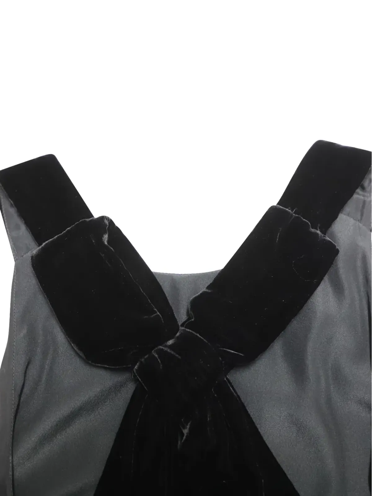 Red Valentino Vintage バックレスベルベットディテール・リボン装飾ミニドレス - Grey - 画像3