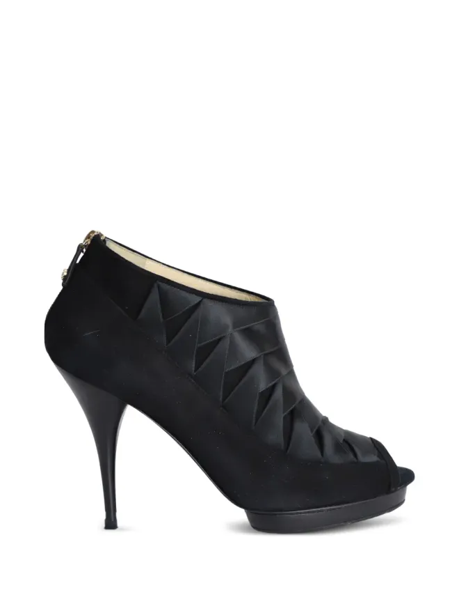 Oscar de la Renta Pre-Owned Oscar de la Renta Pre-Owned ピープトゥー・プラットフォームサンダル - ブラックの商品画像