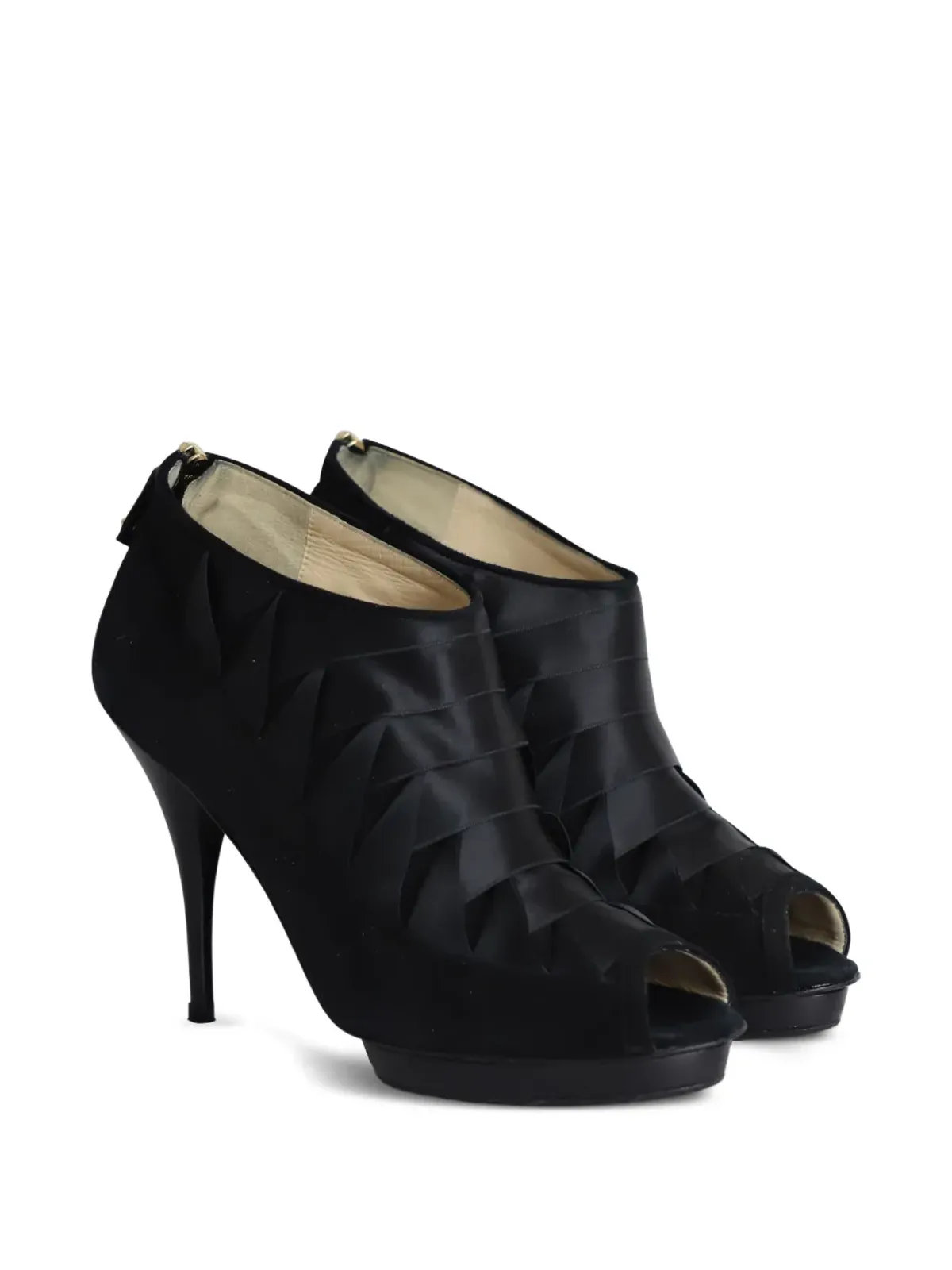 Oscar de la Renta Pre-Owned ピープトゥー・プラットフォームサンダル - ブラック - 画像2