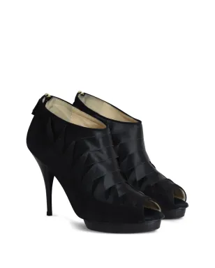Oscar de la Renta Pre-Owned ピープトゥー・プラットフォームサンダル - ブラック - サムネイル2