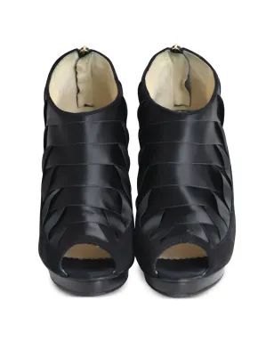 Oscar de la Renta Pre-Owned ピープトゥー・プラットフォームサンダル - ブラック - サムネイル3