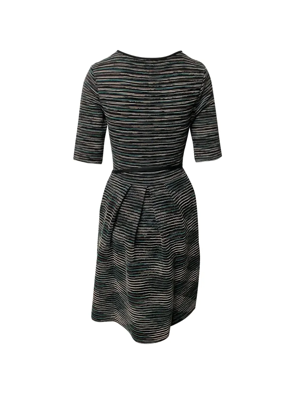 M Missoni Vintage striped-pattern quarter-sleeve dress - Black - 画像2
