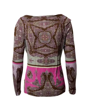 Etro Vintage ペイズリープリント ロングスリーブトップ - ブラウン - サムネイル2
