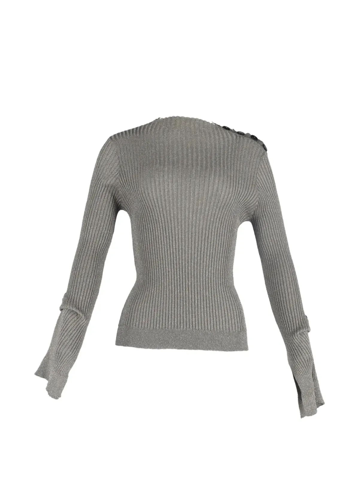 Roland Mouret リブ編み長袖トップ - グレー - 画像1