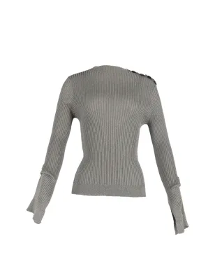 Roland Mouret リブ編み長袖トップ - グレー - サムネイル1
