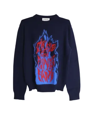 Lanvin Pre-Owned 炎柄ジャカードニットジャンパー - サムネイル1