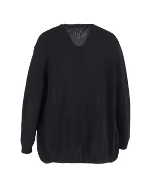 Saint Laurent Pre-Owned クリスタル装飾カーディガン - ブラック - サムネイル2