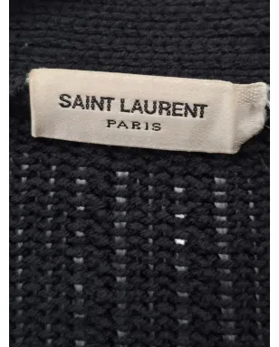 Saint Laurent Pre-Owned クリスタル装飾カーディガン - ブラック - サムネイル4