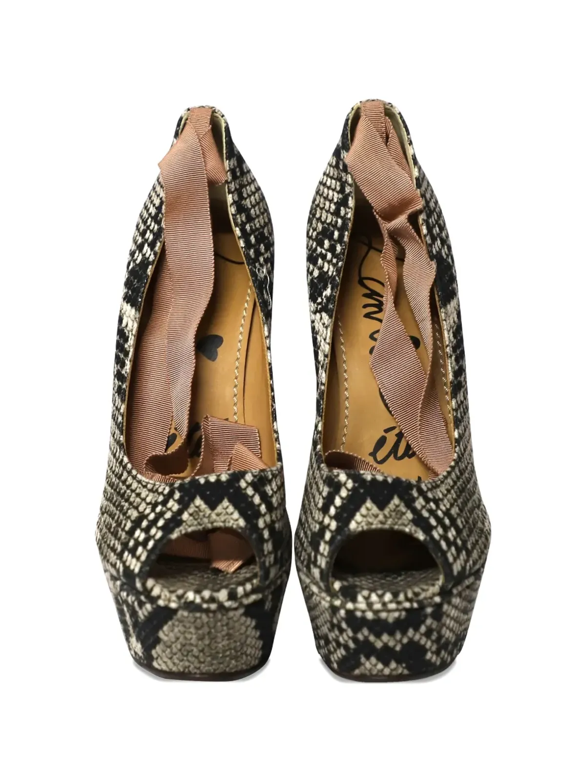 Lanvin Pre-Owned ペップトゥリボンウェッジサンダル - 画像4