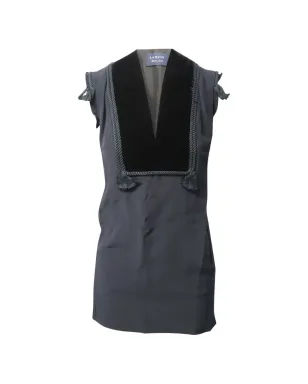 Lanvin Pre-Owned ベルベットディテール ミニドレス - グレー - サムネイル1