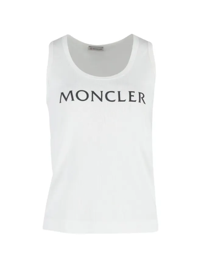 Moncler Vintage Moncler Vintage ロゴプリント コットン タンクトップ - Whiteの商品画像