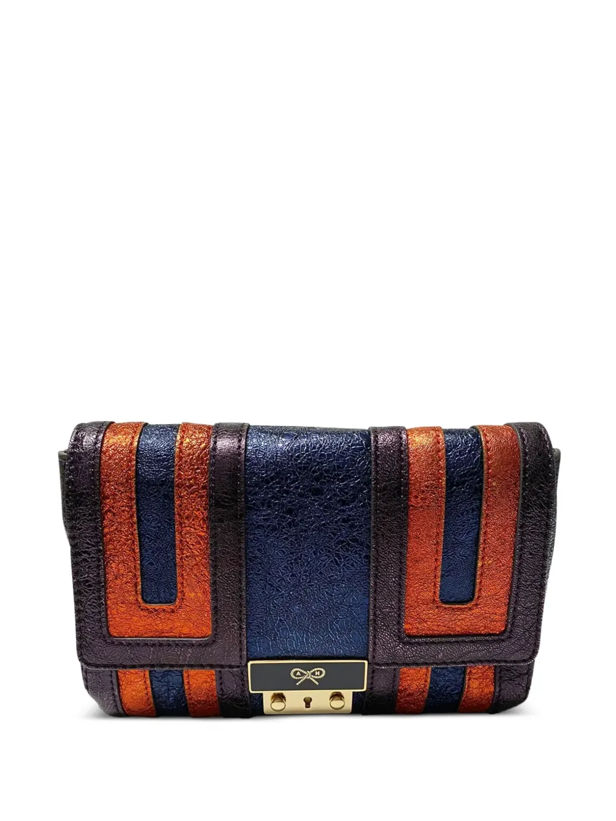 Anya Hindmarch エベネザー メタリックエフェクト ストライプ ショルダーバッグ - 画像1
