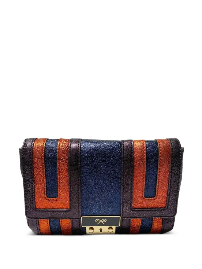 Anya Hindmarch Anya Hindmarch エベネザー メタリックエフェクト ストライプ ショルダーバッグの商品画像