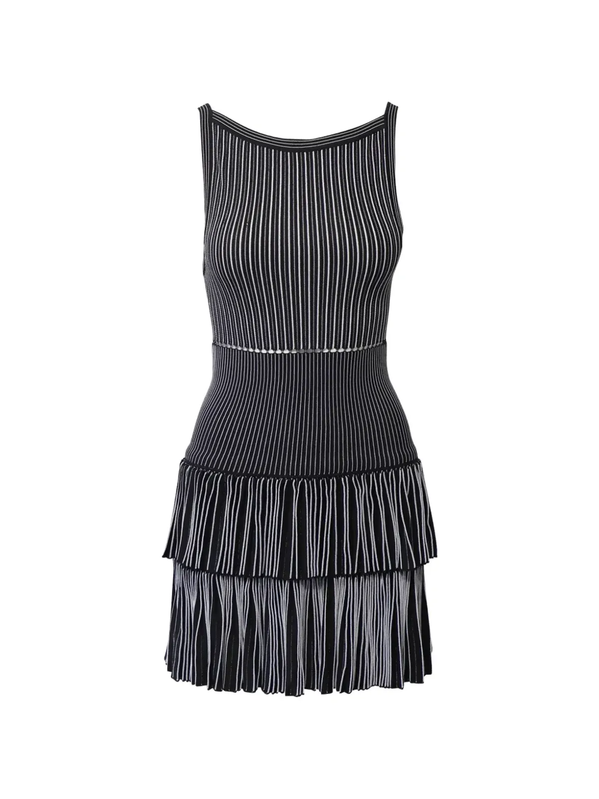Alaïa ビンテージ ティアードプリーツのAラインドレス（ブラック） - 画像1