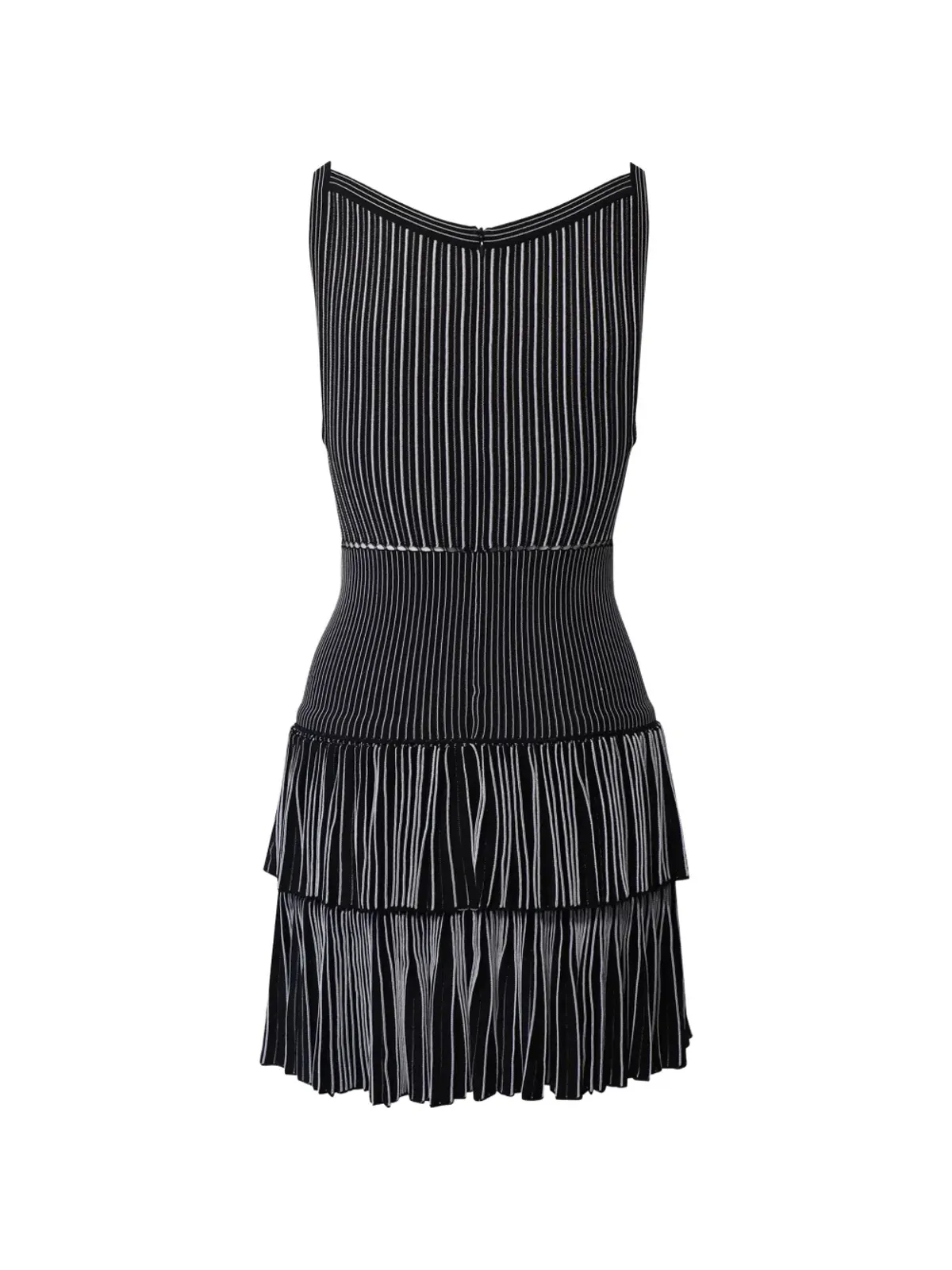 Alaïa ビンテージ ティアードプリーツのAラインドレス（ブラック） - 画像2
