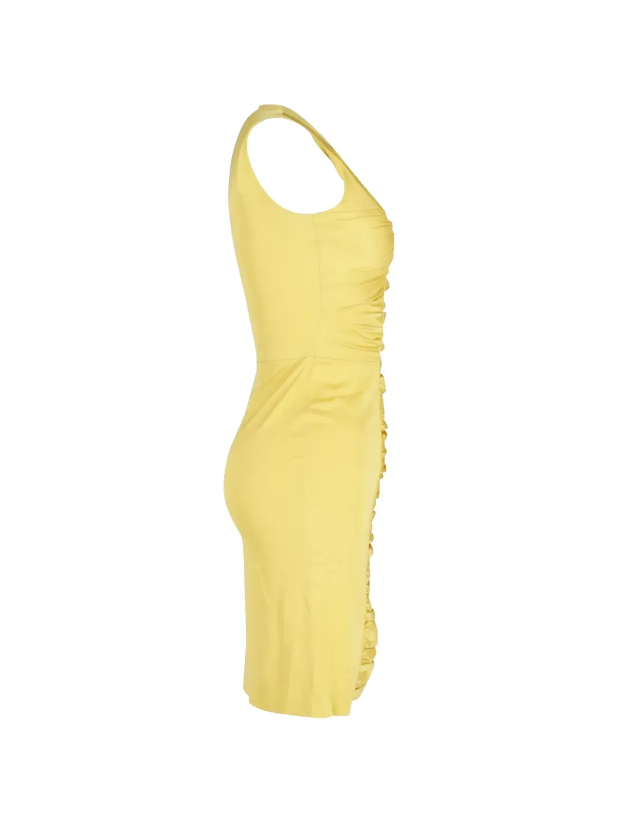PUCCI ビンテージ くしゅくし ノースリーブ ミディドレス - Yellow - 画像3