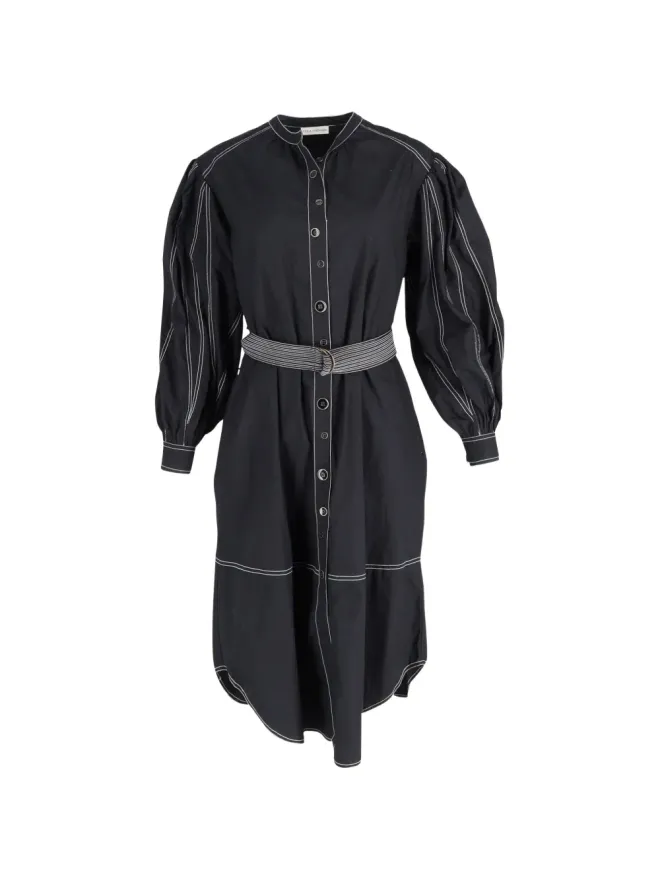 Ulla Johnson Ulla Johnson ベルト付きミディドレス - ブラックの商品画像