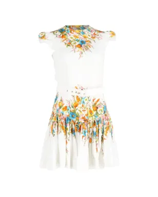 ZIMMERMANN Estelle 花柄プリント ベルト付きミニドレス - White - サムネイル1