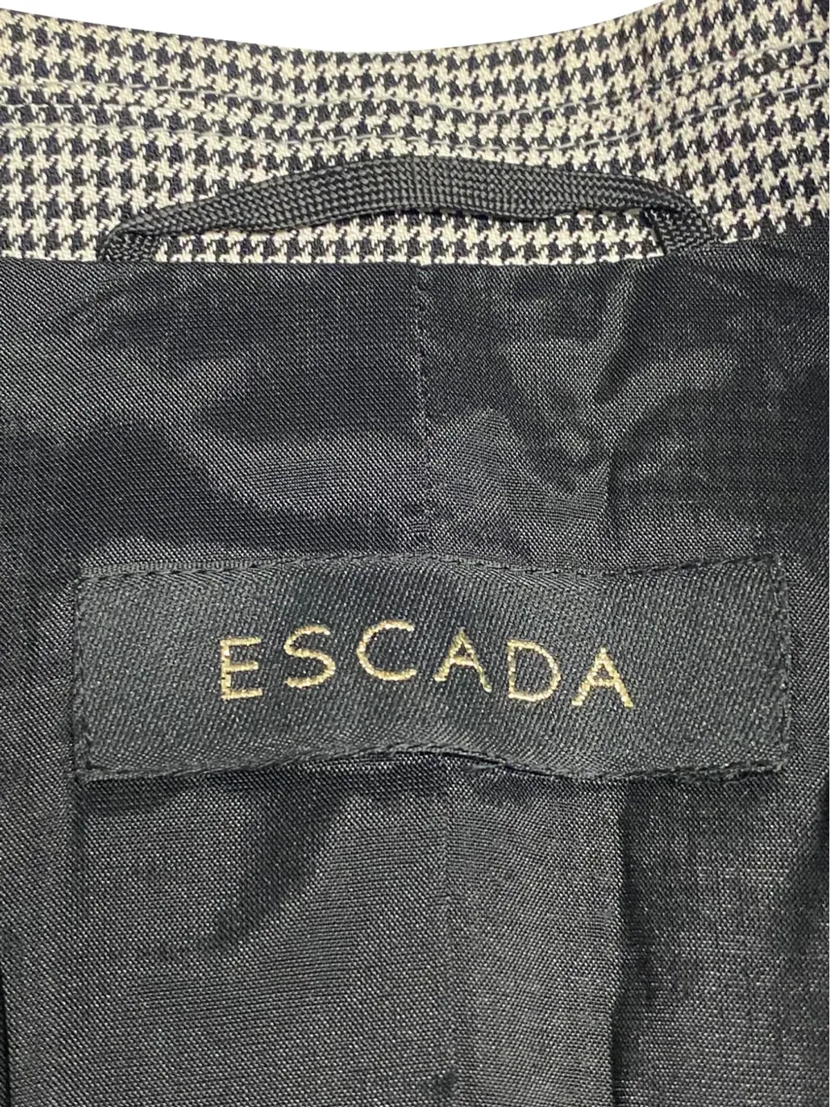 Escada ビンテージ ビーズ装飾 ハウンドトゥース柄 スーツ - ブラック - 画像5