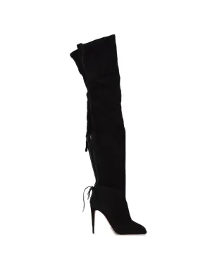 Aquazzura ジゼル レースアップ オーバーザニー ブーツ - サムネイル1