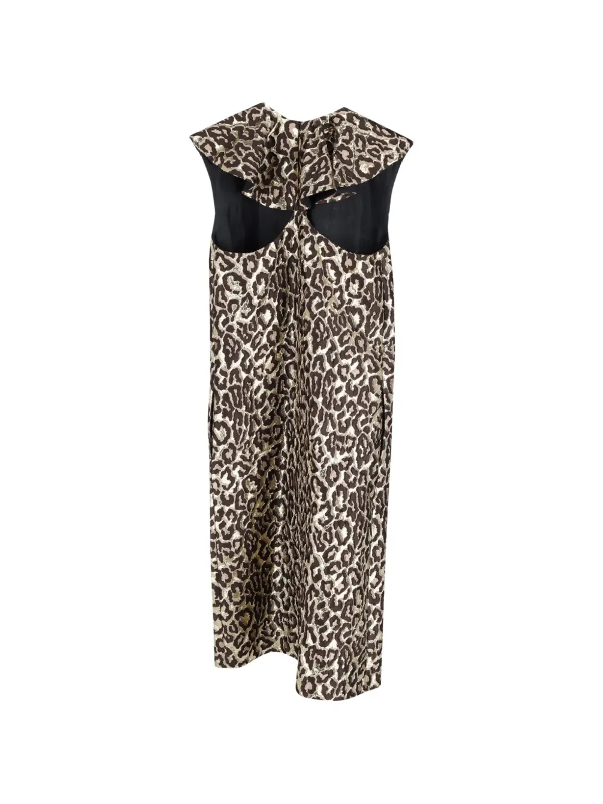 Rochas Vintage cap-sleeve animal-print midi dress - Brown - 画像2