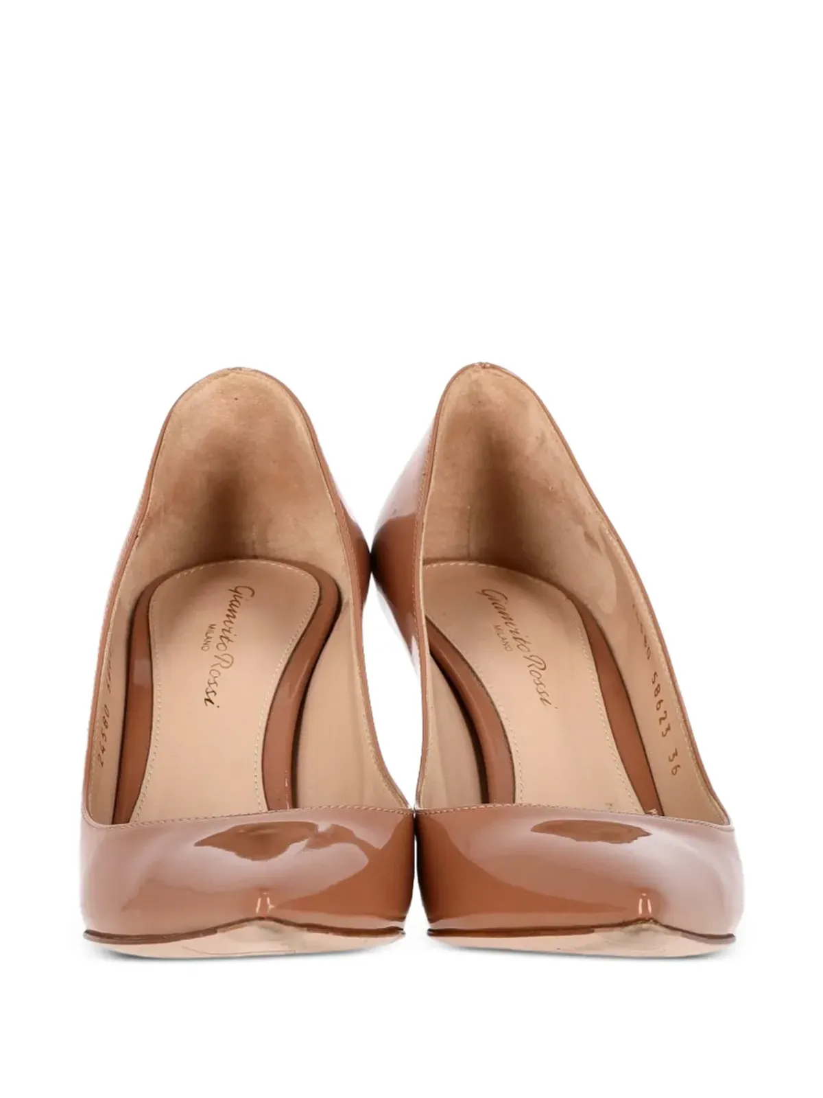 Gianvito Rossi パテントレザー ポインテッドトゥ パンプス - 画像4