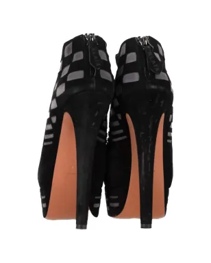 Alaïa Pre-Owned レーザーカット プラットフォーム アンクルブーツ - サムネイル5