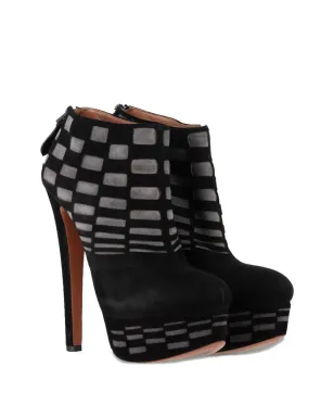Alaïa Pre-Owned レーザーカット プラットフォーム アンクルブーツ - サムネイル2