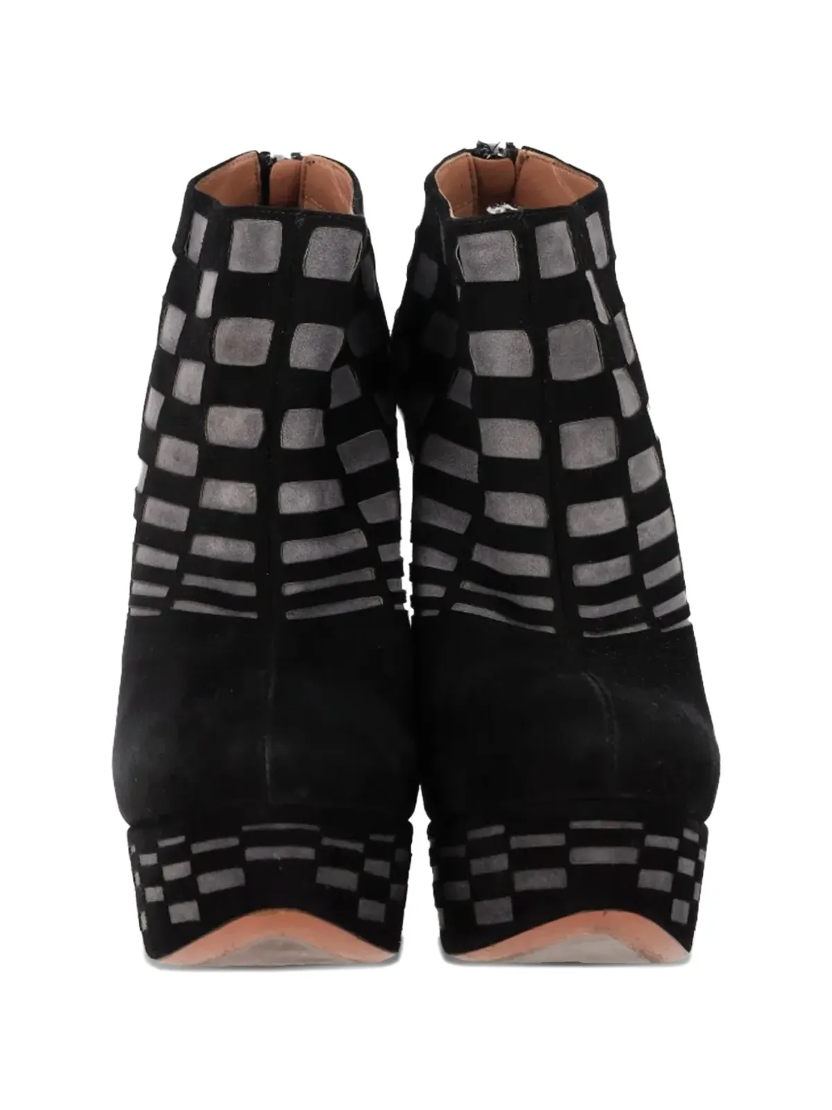 Alaïa Pre-Owned レーザーカット プラットフォーム アンクルブーツ - 画像3