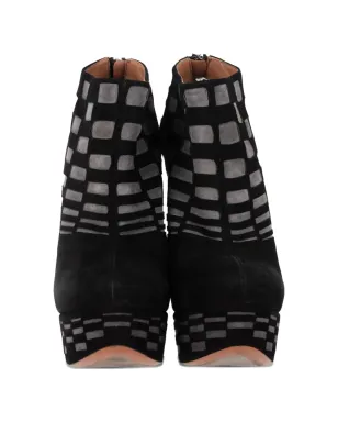 Alaïa Pre-Owned レーザーカット プラットフォーム アンクルブーツ - サムネイル3