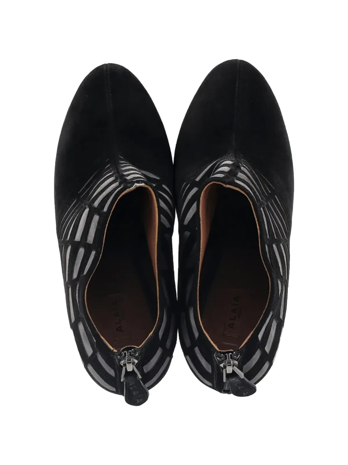 Alaïa Pre-Owned レーザーカット プラットフォーム アンクルブーツ - 画像4