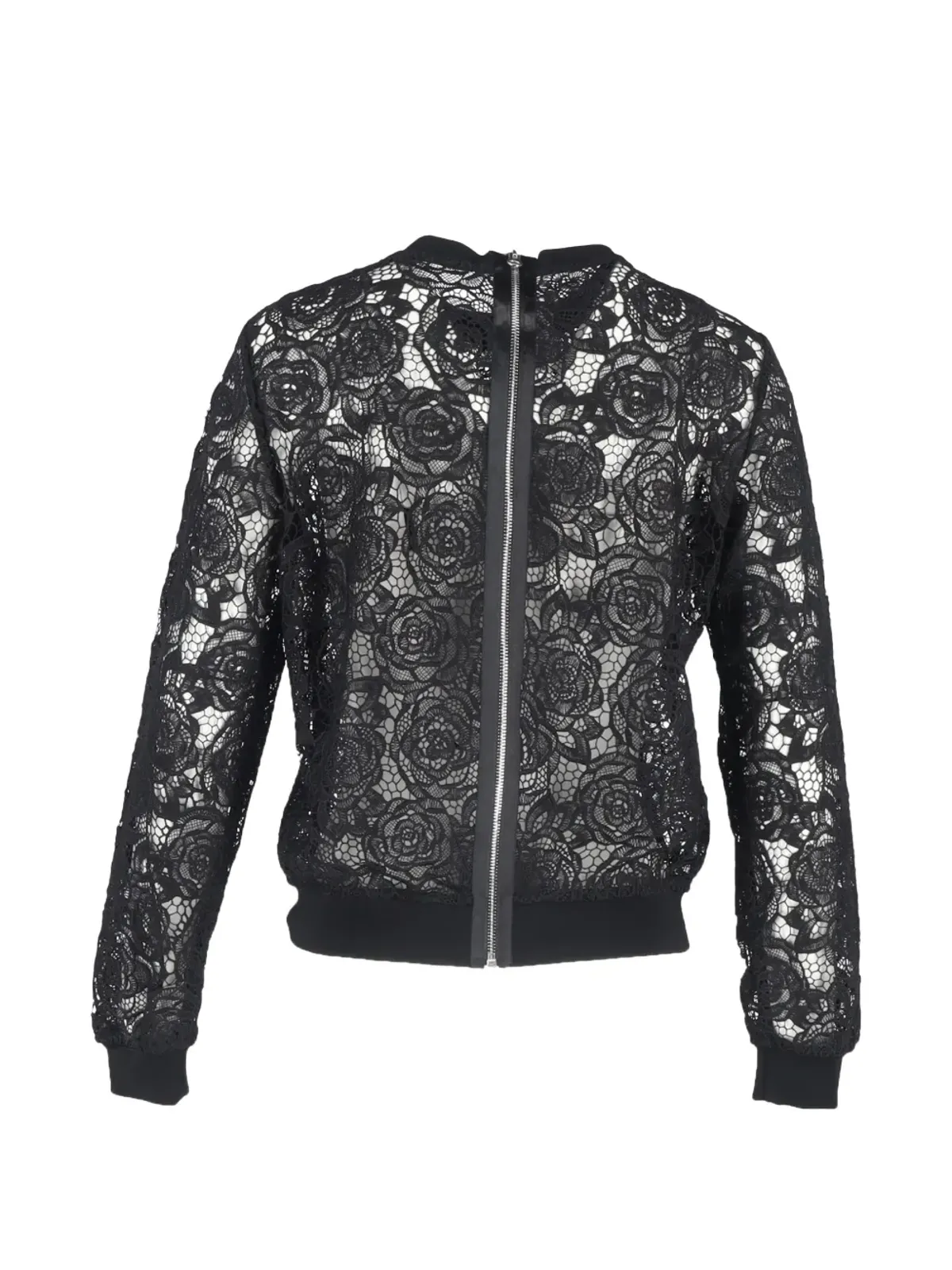 Alexander McQueen Pre-Owned 花柄レーススウェットシャツ ブラック - 画像2