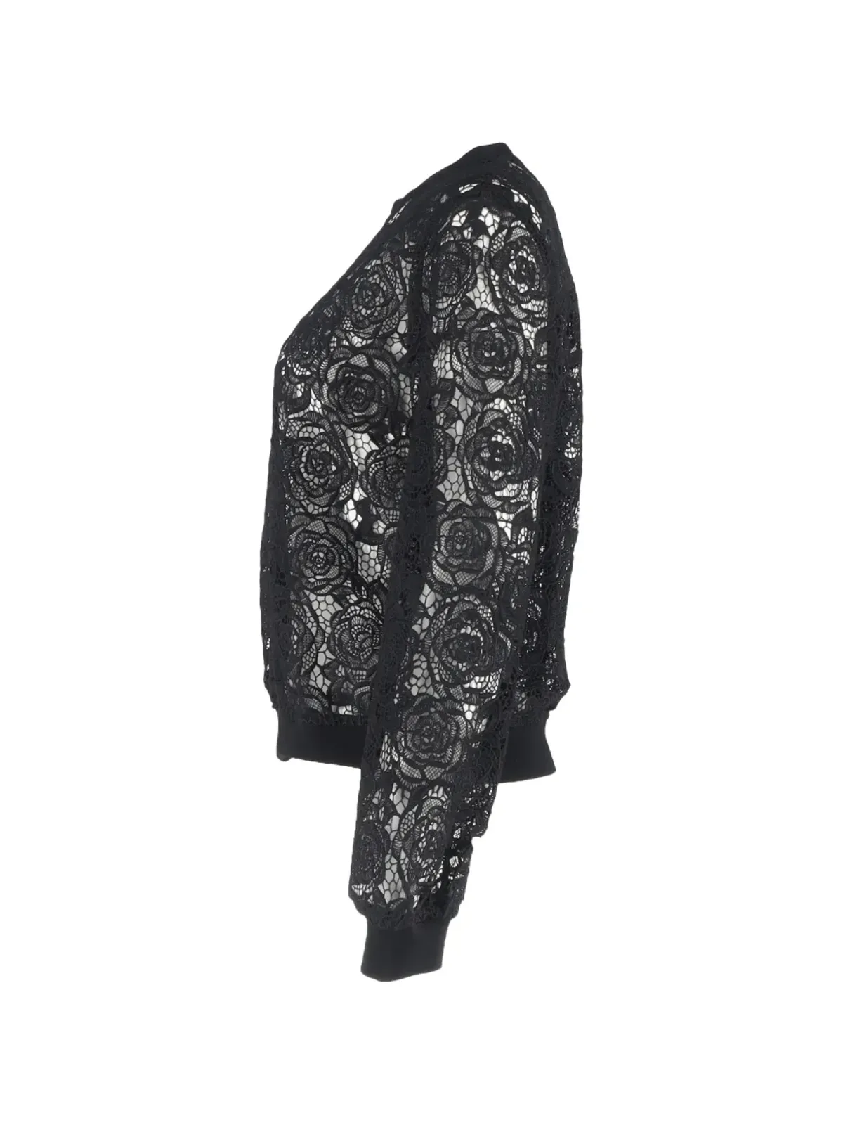 Alexander McQueen Pre-Owned 花柄レーススウェットシャツ ブラック - 画像3