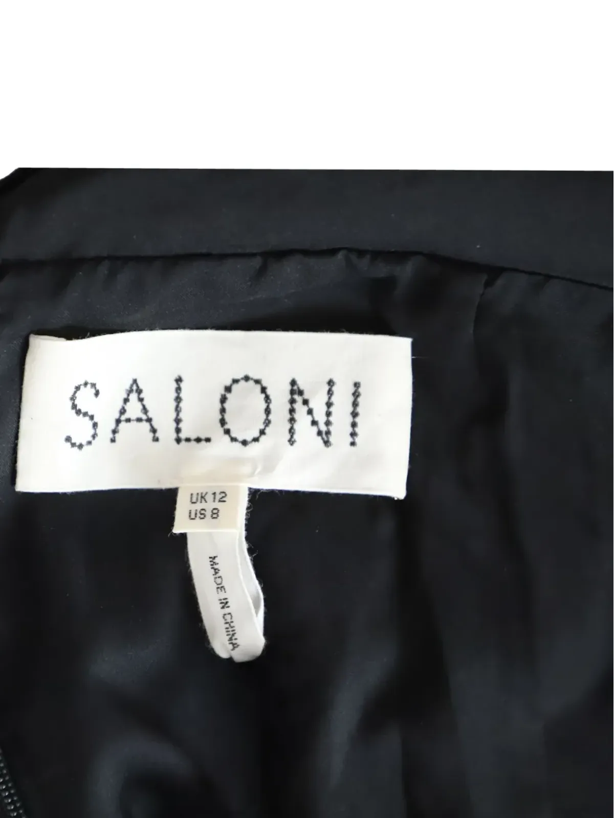 Saloni ホリー花柄ノースリーブドレス（ブラック） - 画像3