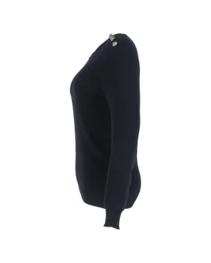 Balmain Pre-Owned ボタンディテールのニットセーター - ブルー - サムネイル3