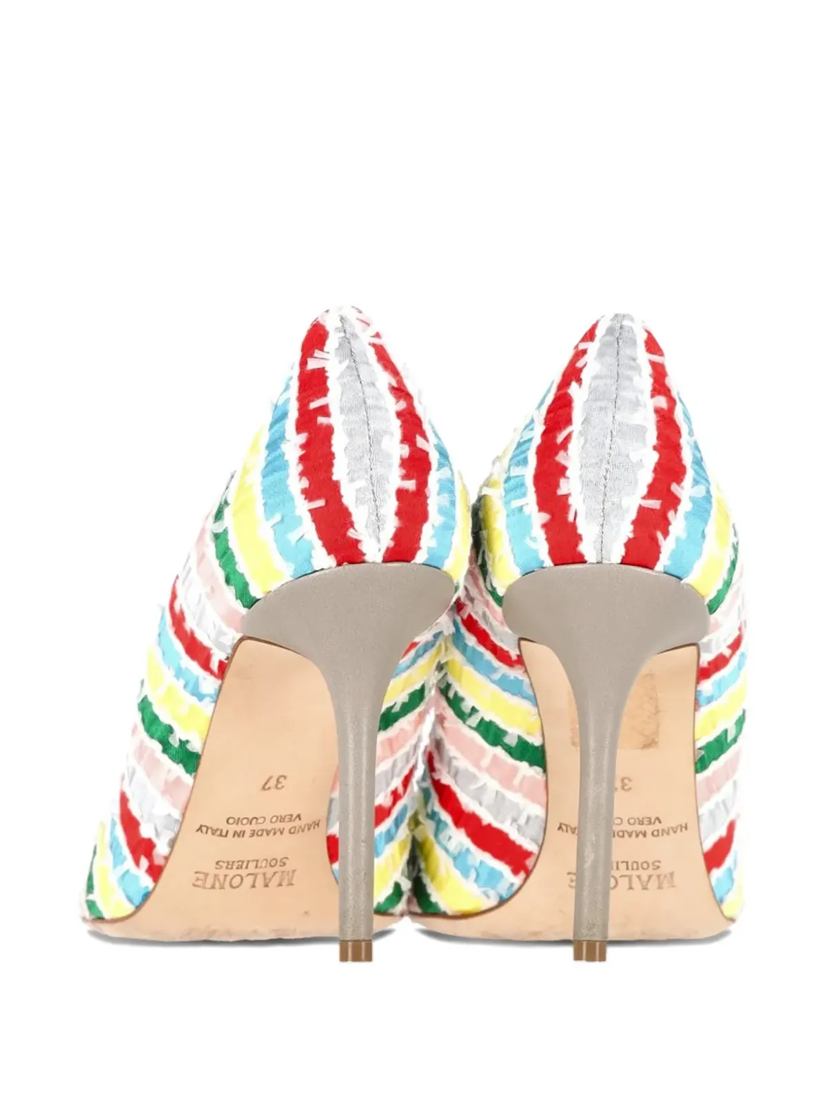 Malone Souliers Brendaストライプ ポインテッドパンプス - 画像5